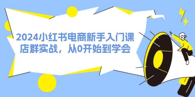 2024小红书电商新手入门课，店群实战，从0开始到学会（31节）四海领钱-网创-知识付费-网创项目资源站-副业项目-创业项目-搞钱项目四海领钱
