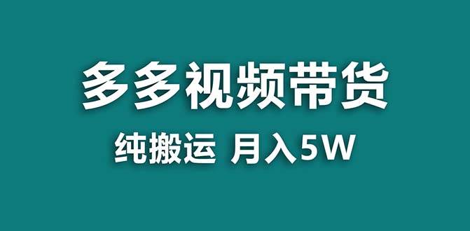 【蓝海项目】拼多多视频带货 纯搬运一个月搞了5w佣金，小白也能操作 送工具四海领钱-网创-知识付费-网创项目资源站-副业项目-创业项目-搞钱项目四海领钱