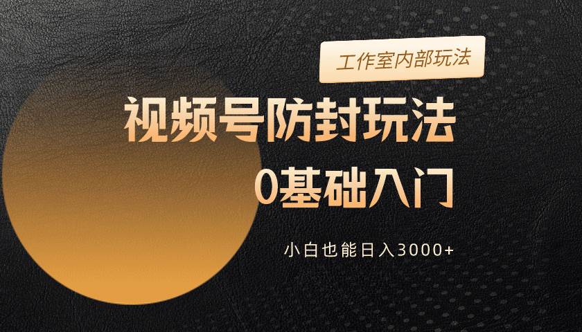 2024视频号升级防封玩法，零基础入门，小白也能日入3000+四海领钱-网创-知识付费-网创项目资源站-副业项目-创业项目-搞钱项目四海领钱