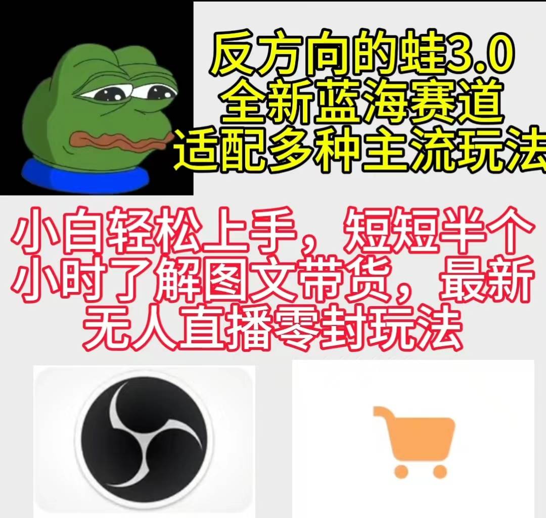 反方向的蛙3.0，图文最新玩法，变现多元化，新蓝海项目，小白轻松上手四海领钱-网创-知识付费-网创项目资源站-副业项目-创业项目-搞钱项目四海领钱