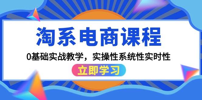 淘系电商课程，0基础实战教学，实操性系统性实时性（15节课）四海领钱-网创-知识付费-网创项目资源站-副业项目-创业项目-搞钱项目四海领钱