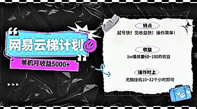 2024网易云云梯计划 单机日300+ 无脑月入5000+四海领钱-网创-知识付费-网创项目资源站-副业项目-创业项目-搞钱项目四海领钱