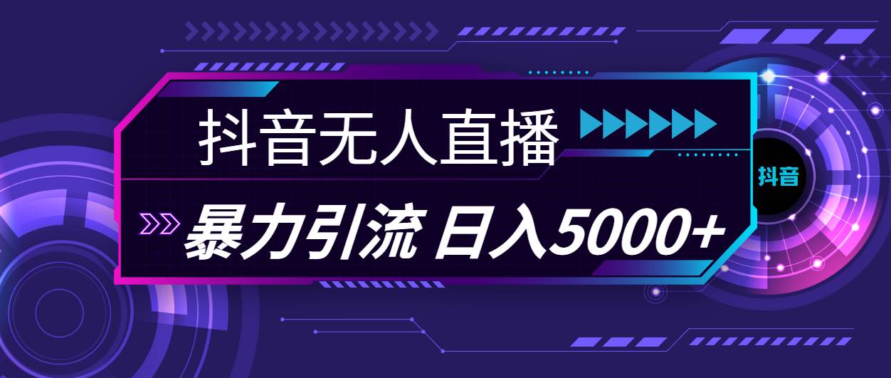 抖音无人直播，暴利引流，日入5000+四海领钱-网创-知识付费-网创项目资源站-副业项目-创业项目-搞钱项目四海领钱