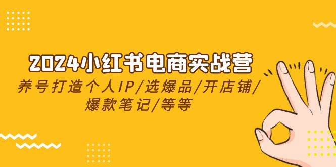 2024小红书电商实战营，养号打造IP/选爆品/开店铺/爆款笔记/等等（24节）四海领钱-网创-知识付费-网创项目资源站-副业项目-创业项目-搞钱项目四海领钱