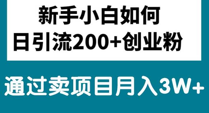 新手小白日引流200+创业粉,通过卖项目月入3W+四海领钱-网创-知识付费-网创项目资源站-副业项目-创业项目-搞钱项目四海领钱