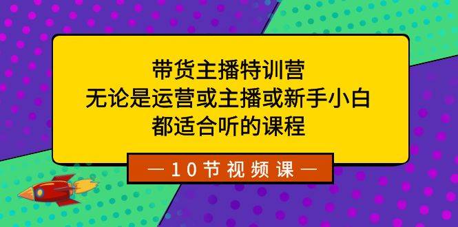 带货主播特训营：无论是运营或主播或新手小白，都适合听的课程四海领钱-网创-知识付费-网创项目资源站-副业项目-创业项目-搞钱项目四海领钱