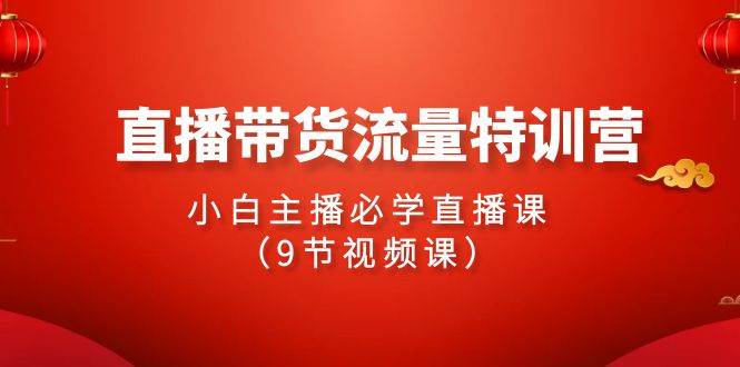 2024直播带货流量特训营，小白主播必学直播课（9节视频课）四海领钱-网创-知识付费-网创项目资源站-副业项目-创业项目-搞钱项目四海领钱