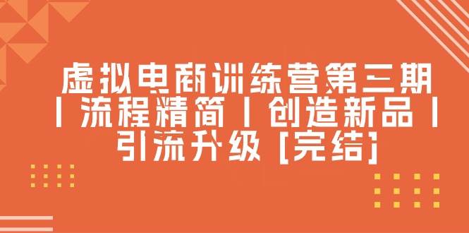 虚拟电商训练营第三期丨流程精简丨创造新品丨引流升级 [完结]四海领钱-网创-知识付费-网创项目资源站-副业项目-创业项目-搞钱项目四海领钱