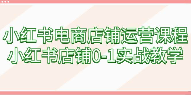小红书电商店铺运营课程，小红书店铺0-1实战教学（60节课）四海领钱-网创-知识付费-网创项目资源站-副业项目-创业项目-搞钱项目四海领钱