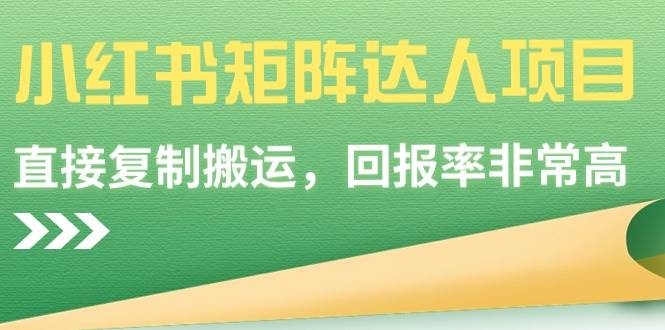 小红书矩阵达人项目，直接复制搬运，回报率非常高四海领钱-网创-知识付费-网创项目资源站-副业项目-创业项目-搞钱项目四海领钱