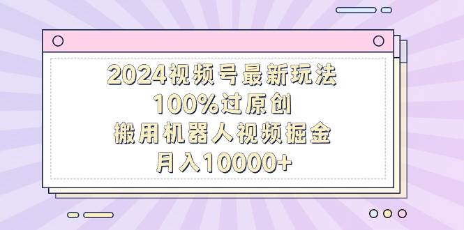 2024视频号最新玩法，100%过原创，搬用机器人视频掘金，月入10000+四海领钱-网创-知识付费-网创项目资源站-副业项目-创业项目-搞钱项目四海领钱