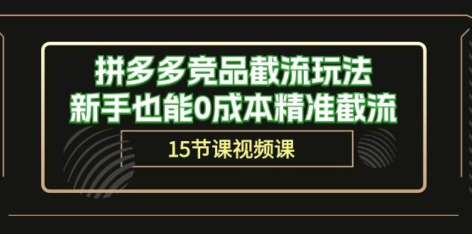 拼多多竞品截流玩法，新手也能0成本精准截流（15节课）四海领钱-网创-知识付费-网创项目资源站-副业项目-创业项目-搞钱项目四海领钱
