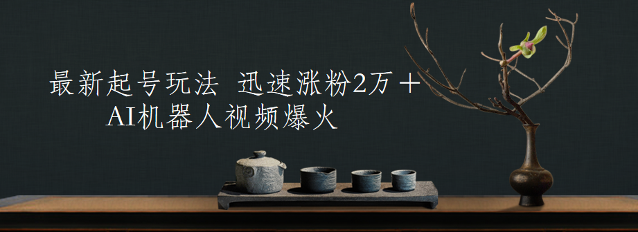最新起号玩法，AI机器人视频爆火，迅速涨粉2万＋四海领钱-网创-知识付费-网创项目资源站-副业项目-创业项目-搞钱项目四海领钱