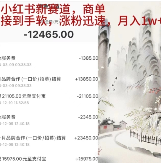 小红书新赛道，商单接到手软，涨粉迅速，一个月1w+四海领钱-网创-知识付费-网创项目资源站-副业项目-创业项目-搞钱项目四海领钱
