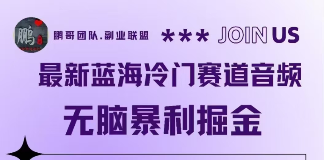 最新蓝海冷门赛道音频，无脑暴利掘金四海领钱-网创-知识付费-网创项目资源站-副业项目-创业项目-搞钱项目四海领钱