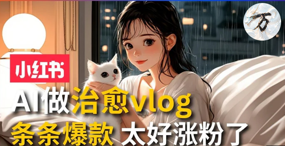 AI治愈系vlog动画视频，小红书7天 涨粉破千，商单报价1500+，0成本制作，日入2000+，有手就会 四海领钱-网创-知识付费-网创项目资源站-副业项目-创业项目-搞钱项目四海领钱
