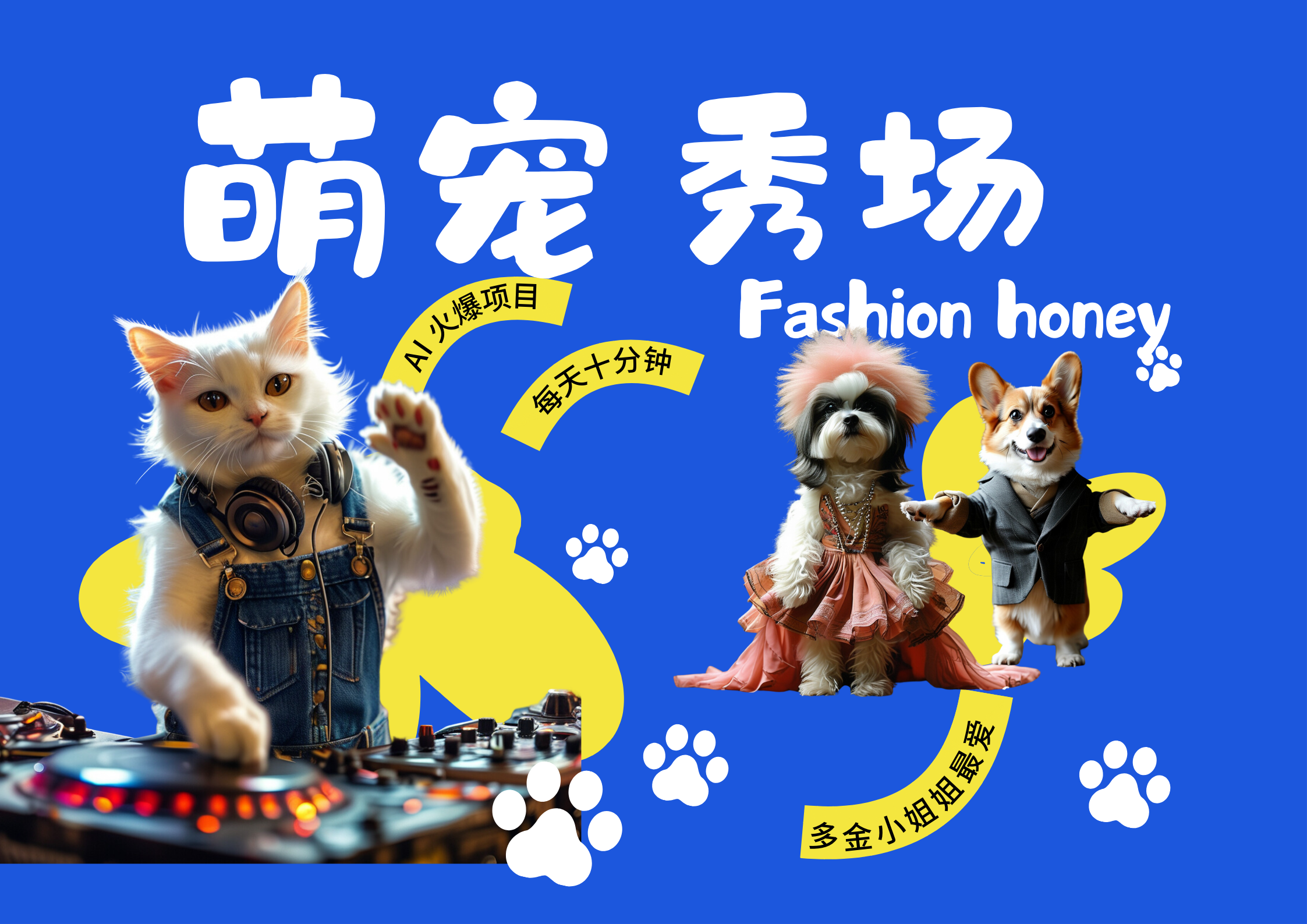 酷飒动物跳舞走秀  时尚喵FASHION汪 多金小姐姐最爱的 轻松月入破万四海领钱-网创-知识付费-网创项目资源站-副业项目-创业项目-搞钱项目四海领钱