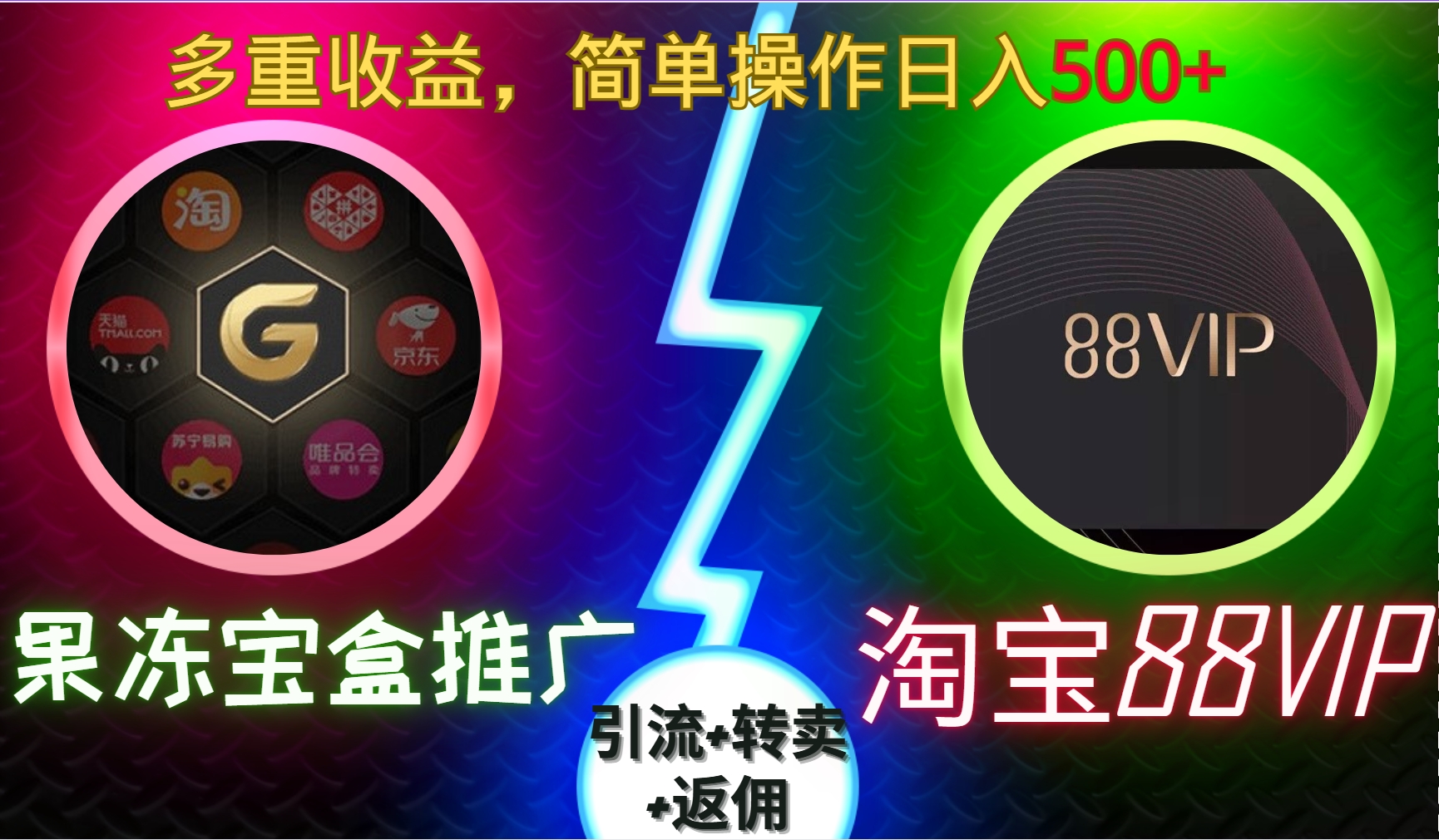 果冻宝盒推广88VIP，引流+转卖+返佣，多重收益，简单操作日入500+四海领钱-网创-知识付费-网创项目资源站-副业项目-创业项目-搞钱项目四海领钱