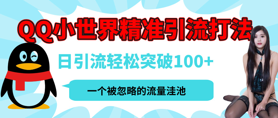 QQ小世界，被严重低估的私域引流平台，流量年轻且巨大，实操单日引流100+创业粉，月精准变现1W+四海领钱-网创-知识付费-网创项目资源站-副业项目-创业项目-搞钱项目四海领钱