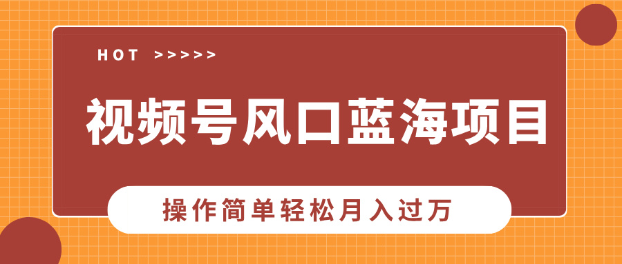 视频号风口蓝海项目，中老年人的流量密码，操作简单轻松月入过万四海领钱-网创-知识付费-网创项目资源站-副业项目-创业项目-搞钱项目四海领钱