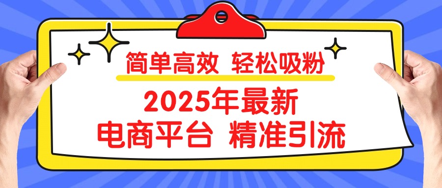 2025年最新电商平台精准引流 简单高效 轻松吸粉四海领钱-网创-知识付费-网创项目资源站-副业项目-创业项目-搞钱项目四海领钱