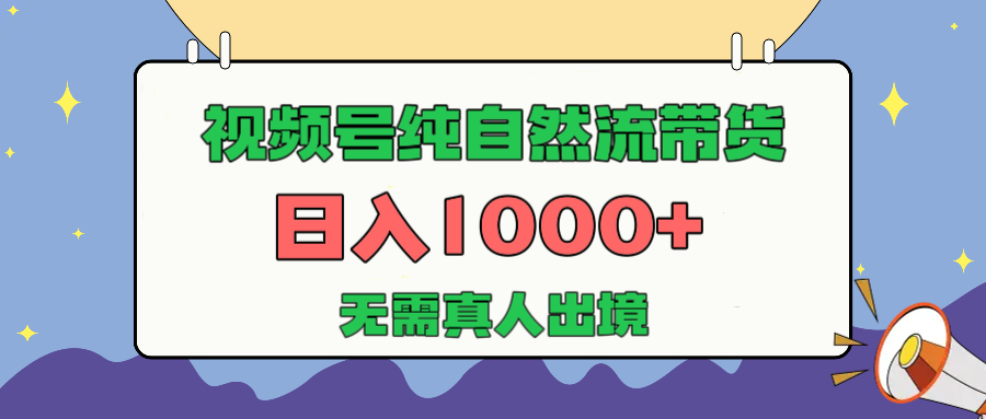 视频号纯自然流带货，日入1000+，无需真人出境，新手小白也可操作四海领钱-网创-知识付费-网创项目资源站-副业项目-创业项目-搞钱项目四海领钱
