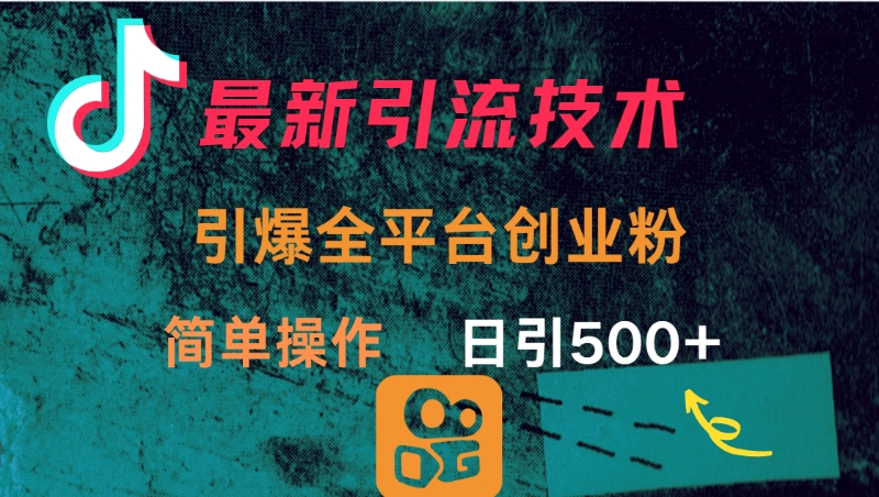 最新引流方法，引爆全平台创业粉操作简单，日引300＋四海领钱-网创-知识付费-网创项目资源站-副业项目-创业项目-搞钱项目四海领钱
