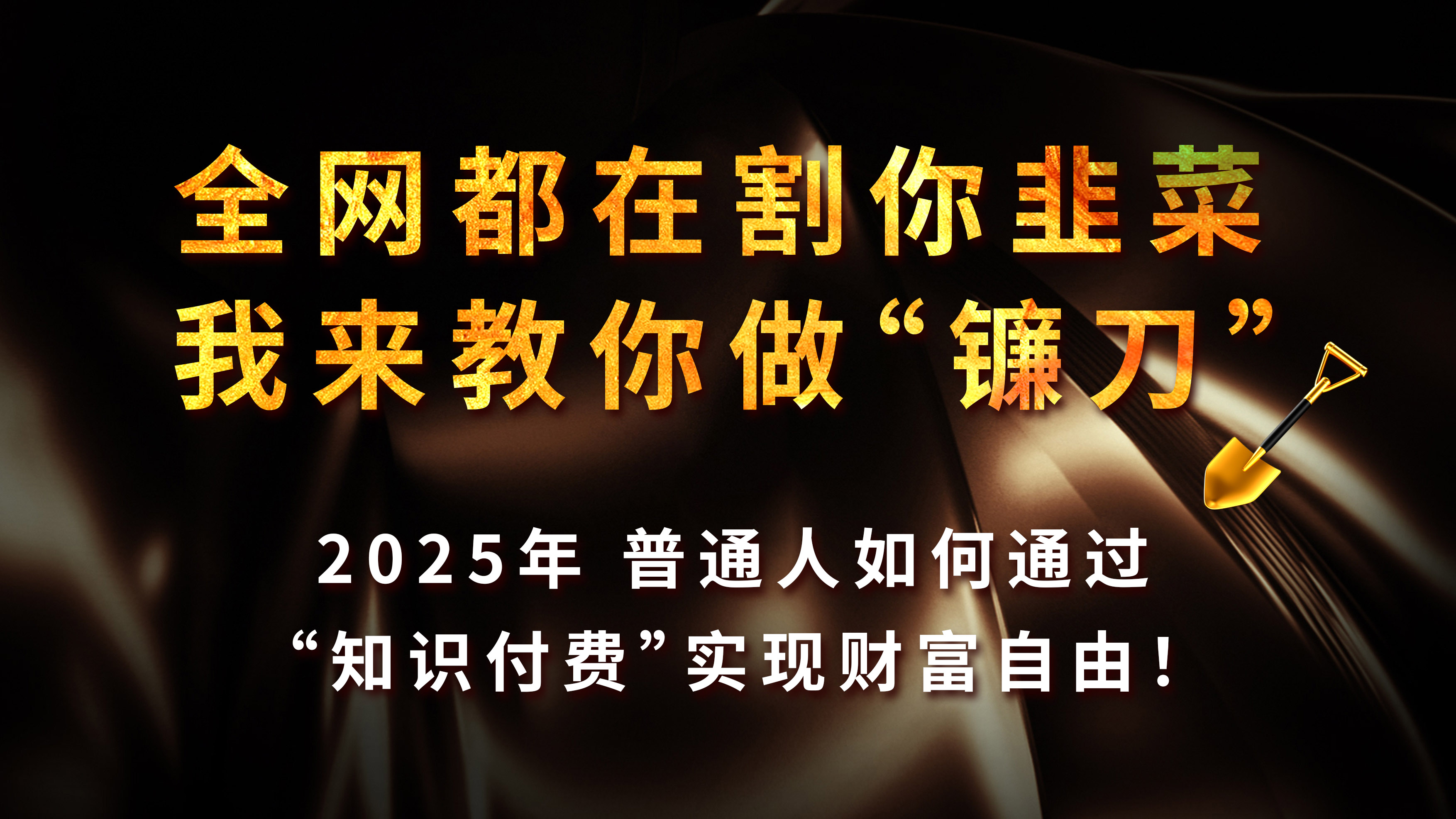 全网都在割你韭菜，我来教你做镰刀，2025年普通人如何通过“知识付费”实现财富自由四海领钱-网创-知识付费-网创项目资源站-副业项目-创业项目-搞钱项目四海领钱