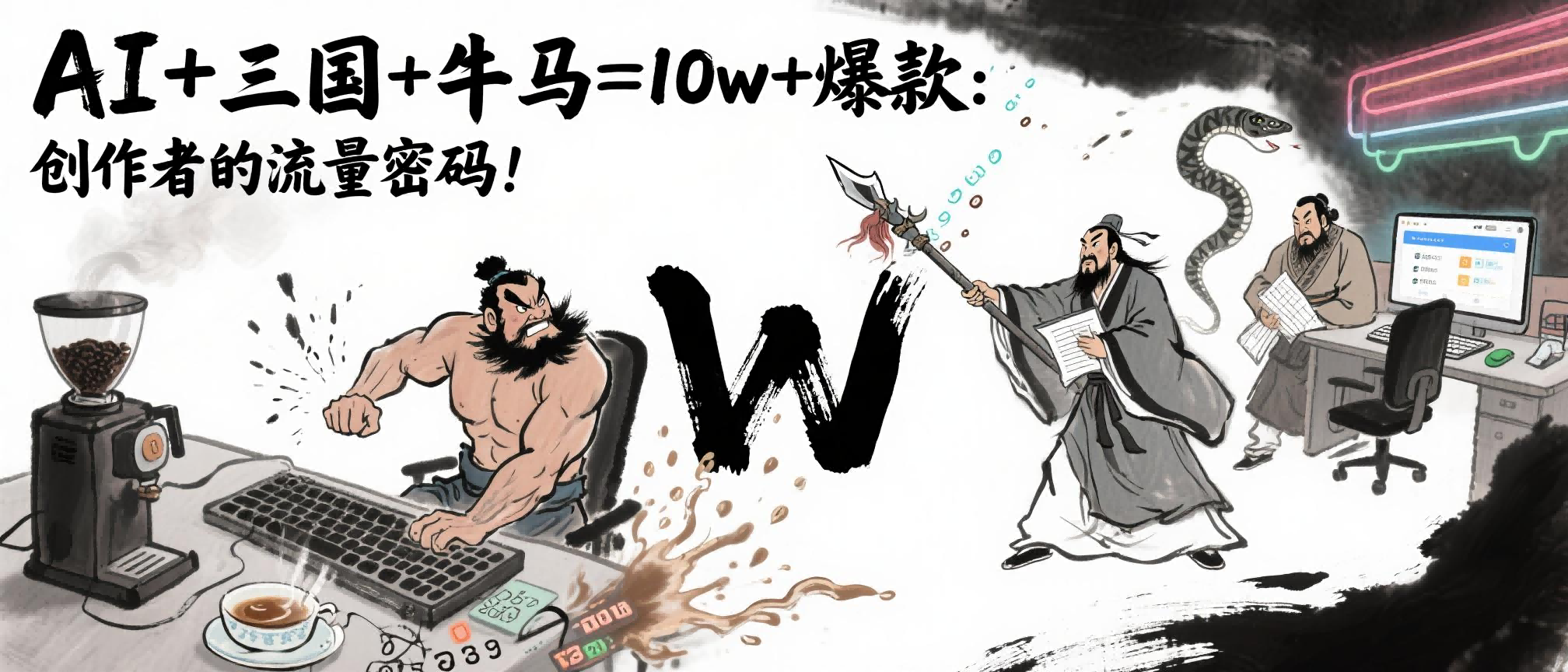 AI+三国+牛马=10w+爆款：创作者的流量密码！四海领钱-网创-知识付费-网创项目资源站-副业项目-创业项目-搞钱项目四海领钱