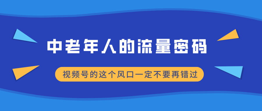 中老年人的流量密码，视频号的这个风口一定不要再错过，小白轻松月入过万四海领钱-网创-知识付费-网创项目资源站-副业项目-创业项目-搞钱项目四海领钱