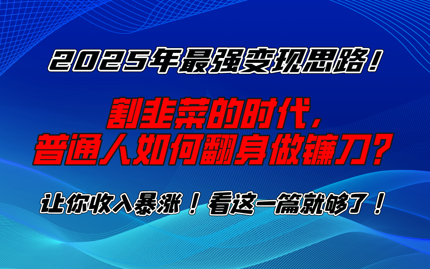 2025年最强变现思路，让你收入暴涨！看这一篇就够了！四海领钱-网创-知识付费-网创项目资源站-副业项目-创业项目-搞钱项目四海领钱