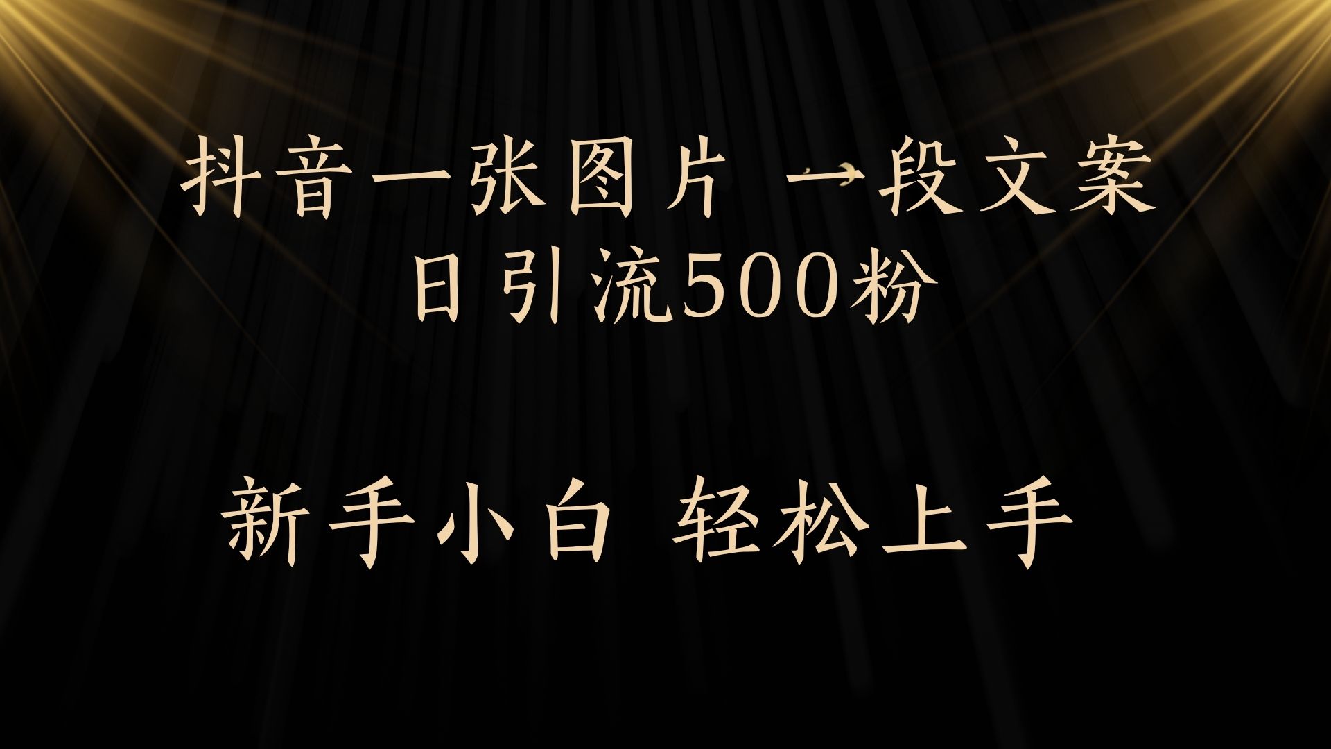 每天2分钟，抖音一张图片 一段文案日引流500粉四海领钱-网创-知识付费-网创项目资源站-副业项目-创业项目-搞钱项目四海领钱